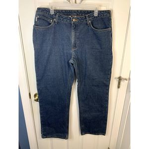 Carhartt WB022 Women's Flannel Lined Straight Leg Relaxed Fit Jean Size 14 x 30